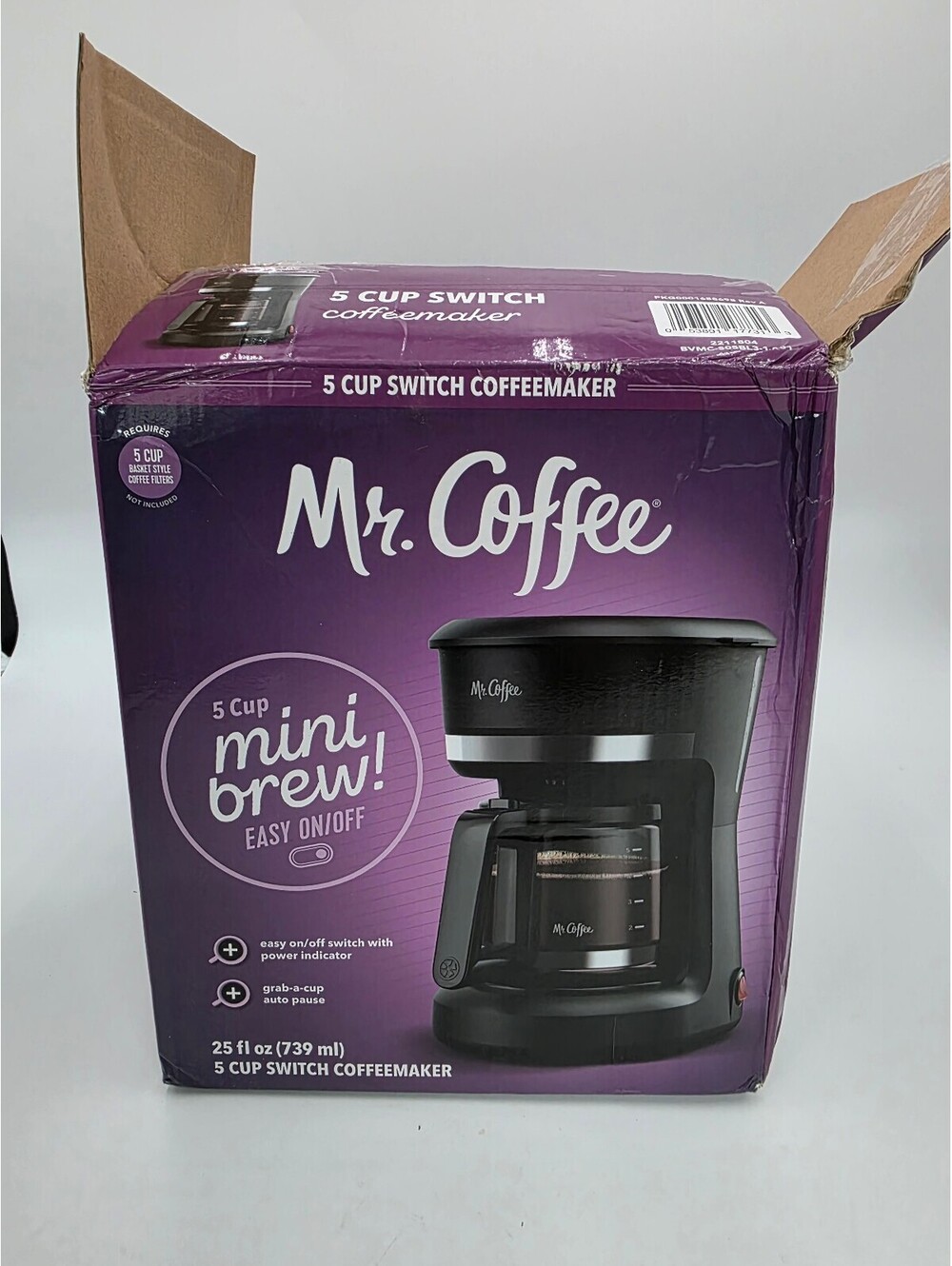 Mr. Coffee 5 Cup Mini Brew Switch Coffeemaker Black